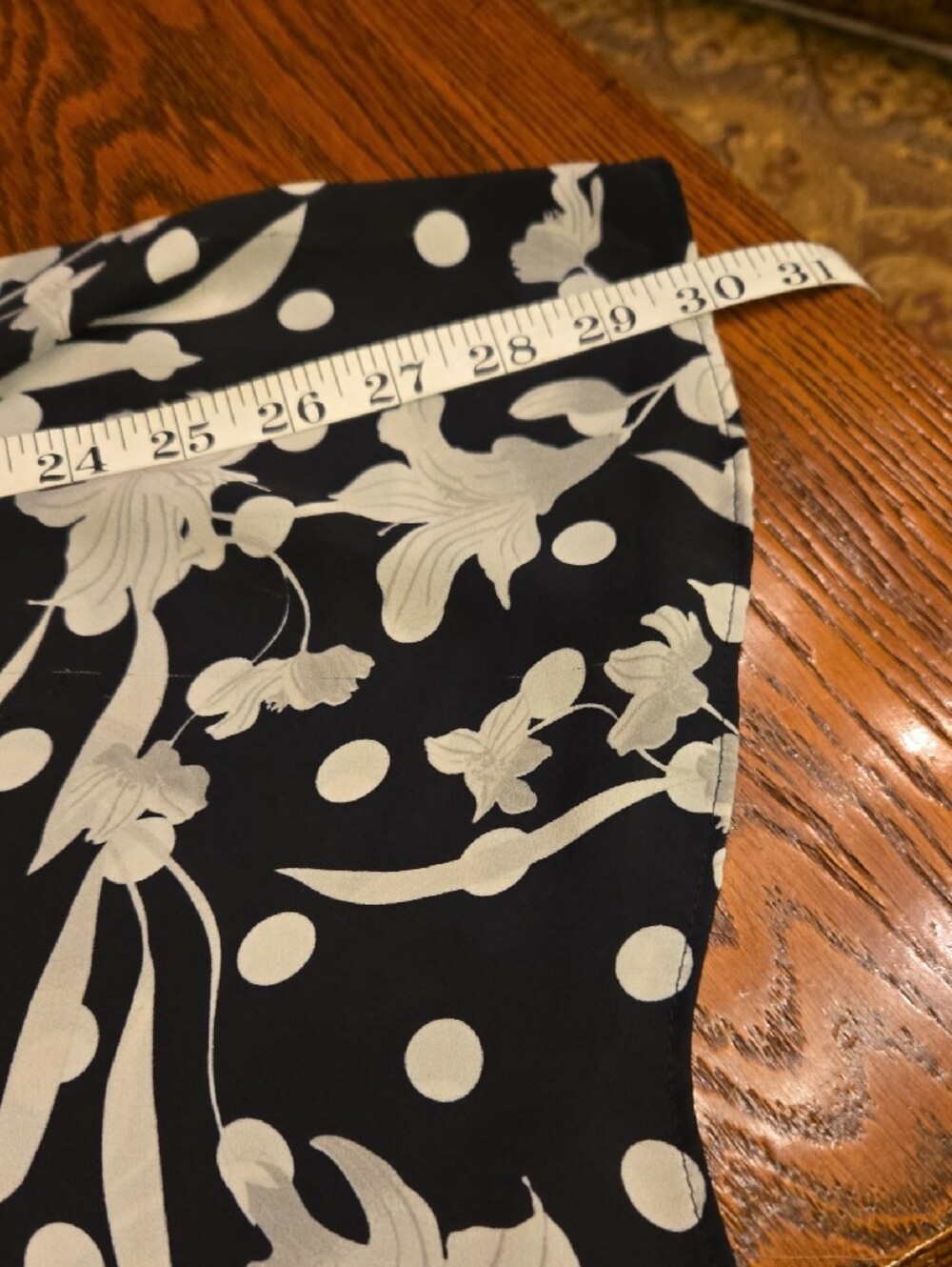 Rose & Olive Black and White Floral Polka Dot Ruffle Sleeve Blouse Feminine - Picture 8 of 8